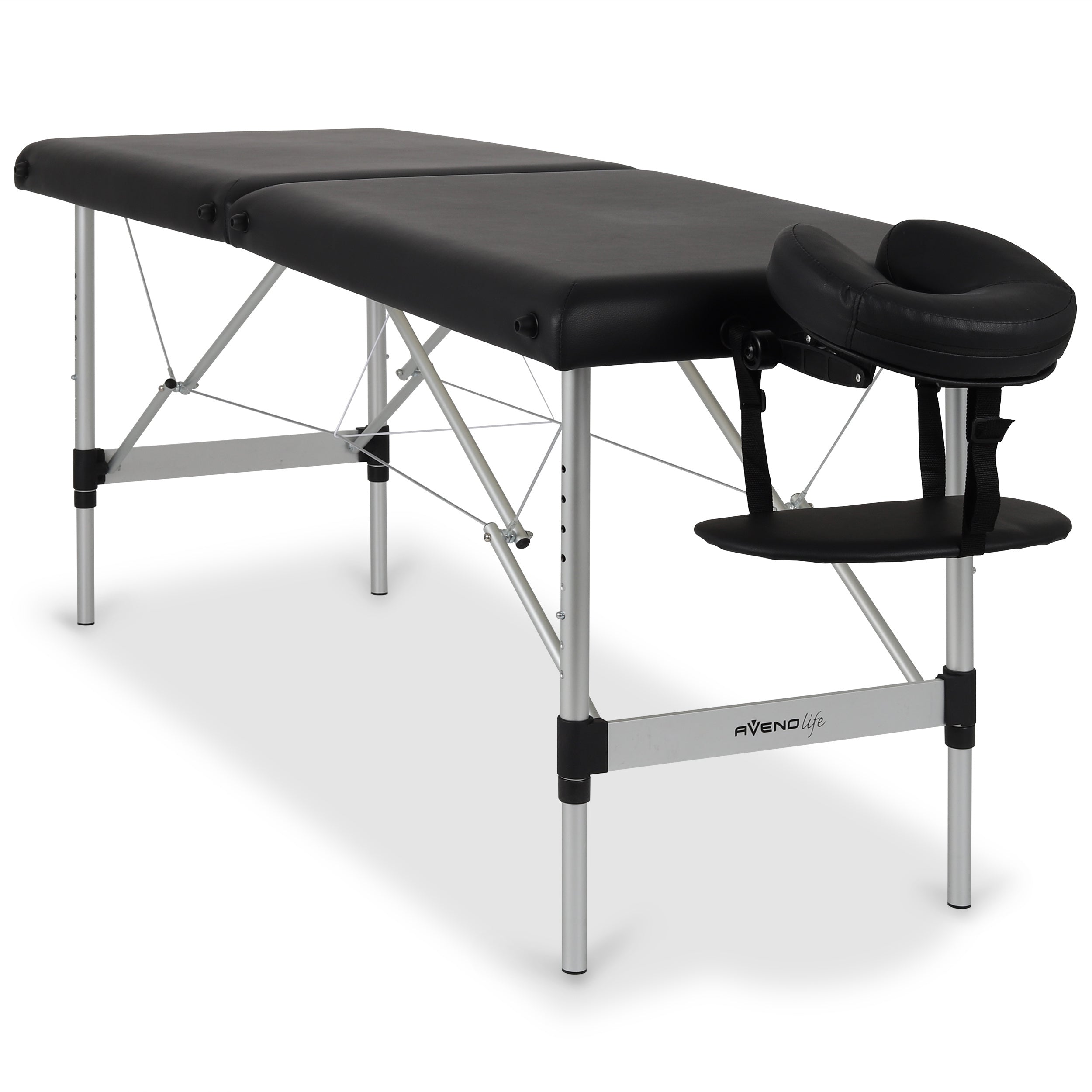 Massagetafel Aluminium Zwart - 193cm - Tot 250kg