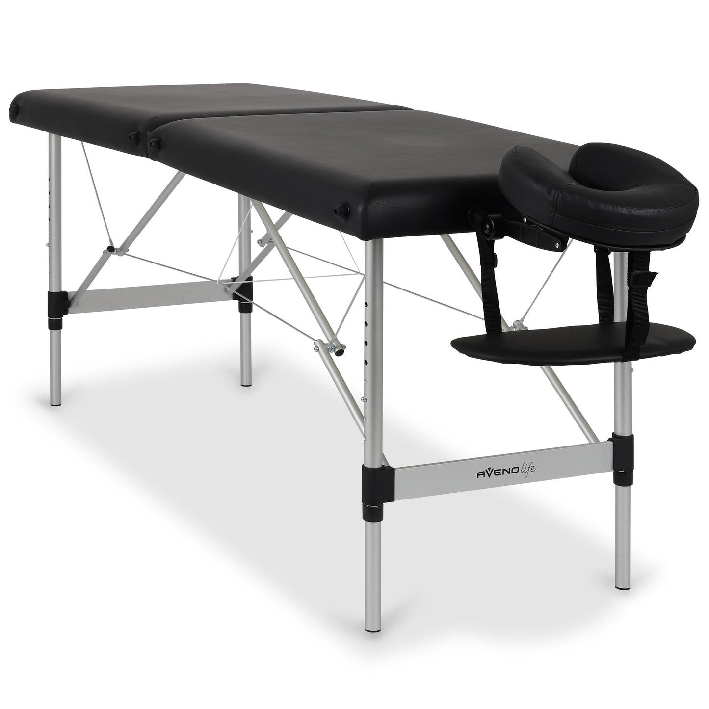 Massage table Aluminum Black - 193cm - Up to 250kg