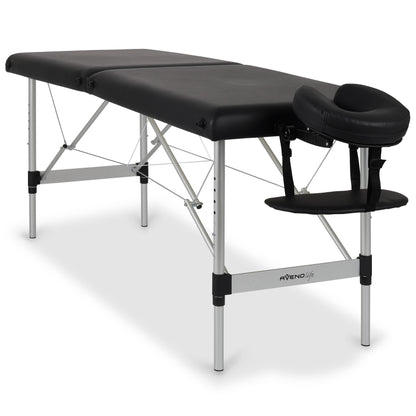 Massage table Aluminum Black - 193cm - Up to 250kg