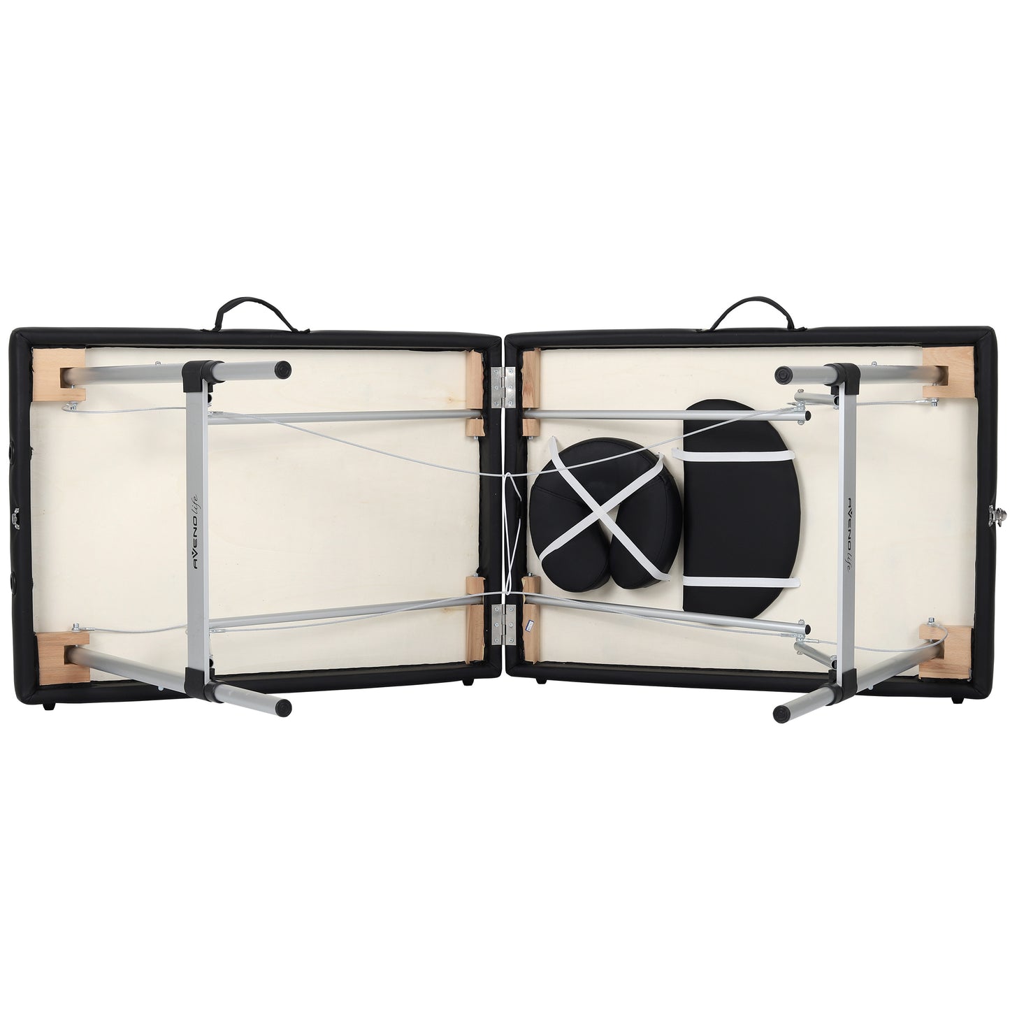 Massage table Aluminum Black - 193cm - Up to 250kg