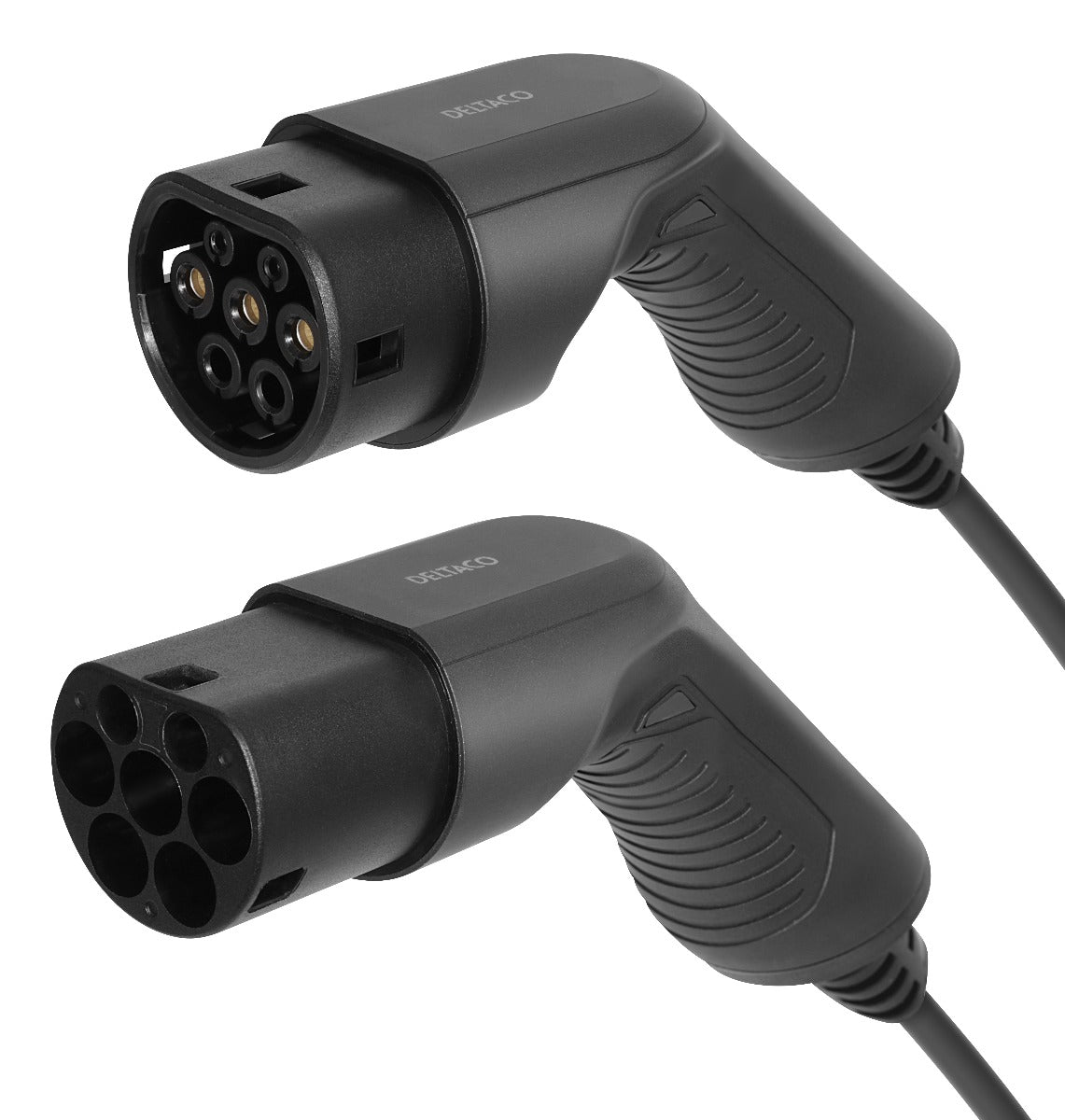 DELTACO EV-1213 e-Charge kabel - Type 2 naar Type 2 - 1-fase -7.6KW- 32A - 3 m - Zwart