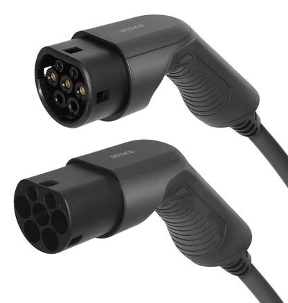 DELTACO EV-3217 e-Charge cable - Type 2 to Type 2 - 3-phase - 16A -11KW - 7 m - Black
