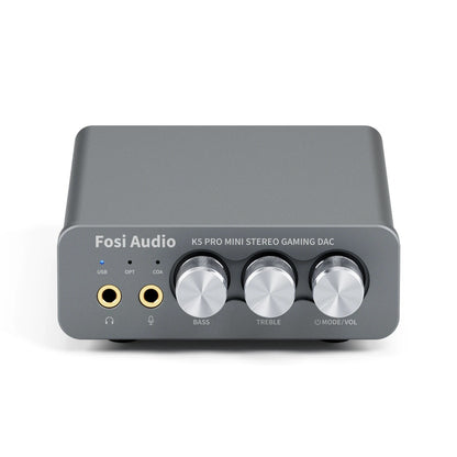 NÖRDIC Fosi Audio K5PRO1 DAC Versterker - Gaming - Geschikt voor PS5/PC/MAC - Audio Converter - USB-C, Optisch, Coaxiaal - 3,5mm, RCA