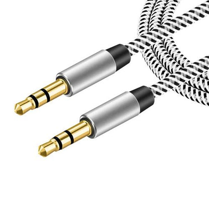 NÖRDIC AD-116 3.5mm Audio Cable - 3-pole - AUX - 1m - Silver/Black