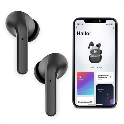 Fontastic 261893 Draadloze Oordopjes In-ear met Oplaaddoos  - ANC  - Bluetooth 5.3  - Zwart