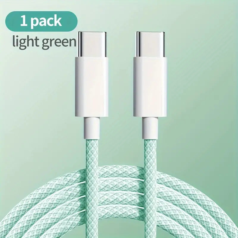 NÖRDIC USBC-514 USB-C naar USB-C Kabel - USB2.0 - 2.4A - 480Mbps - 60W - 1m - Groen