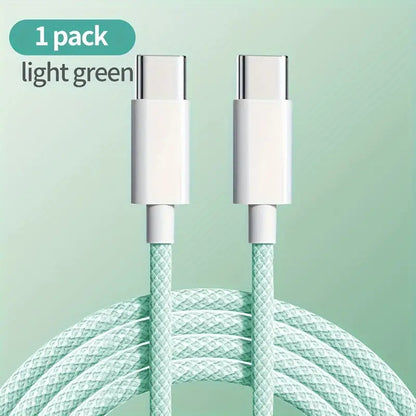 NÖRDIC USBC-514 USB-C naar USB-C Kabel - USB2.0 - 2.4A - 480Mbps - 60W - 1m - Groen