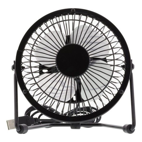 DELTACO FT-750, USB-miniventilator, RETRO, 10cm, bureau of tafel model, incl. USB kabel, zwart