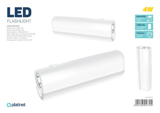 Platinet PAF7773 - Mini LED Zaklapmp - Voor Binnen en Buiten - 10 uur Batterijlevensduur - Wit