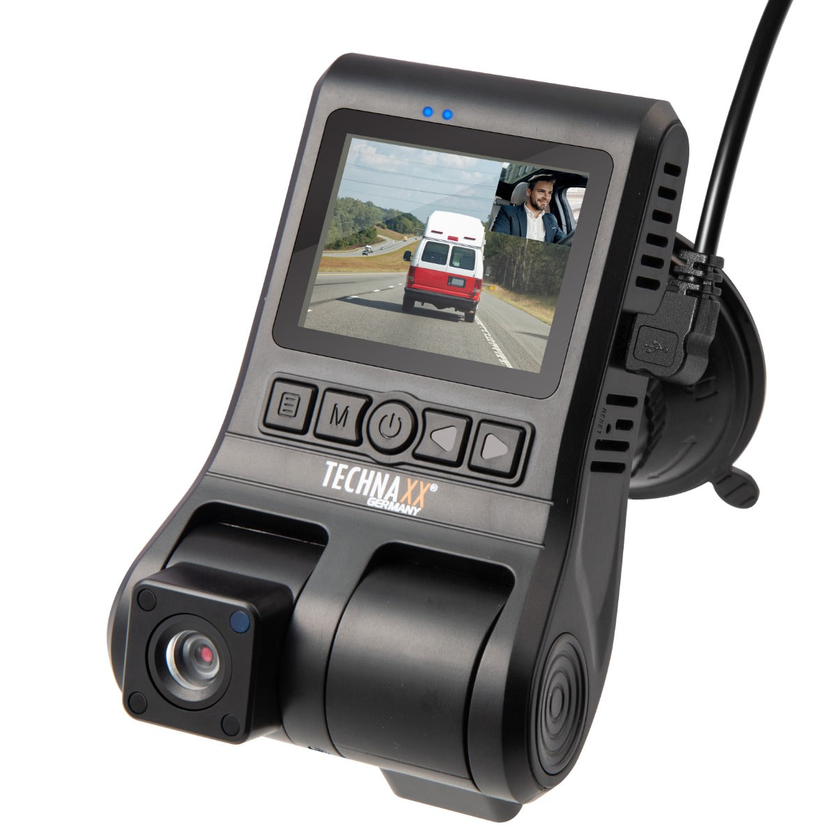 Technaxx TX-185 Dubbele Dashcam  - FullHD  - 1080p  - Zwart