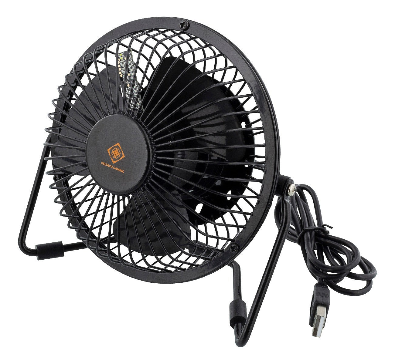 DELTACO GAMING GAM-054 USB-desktopventilator met klok