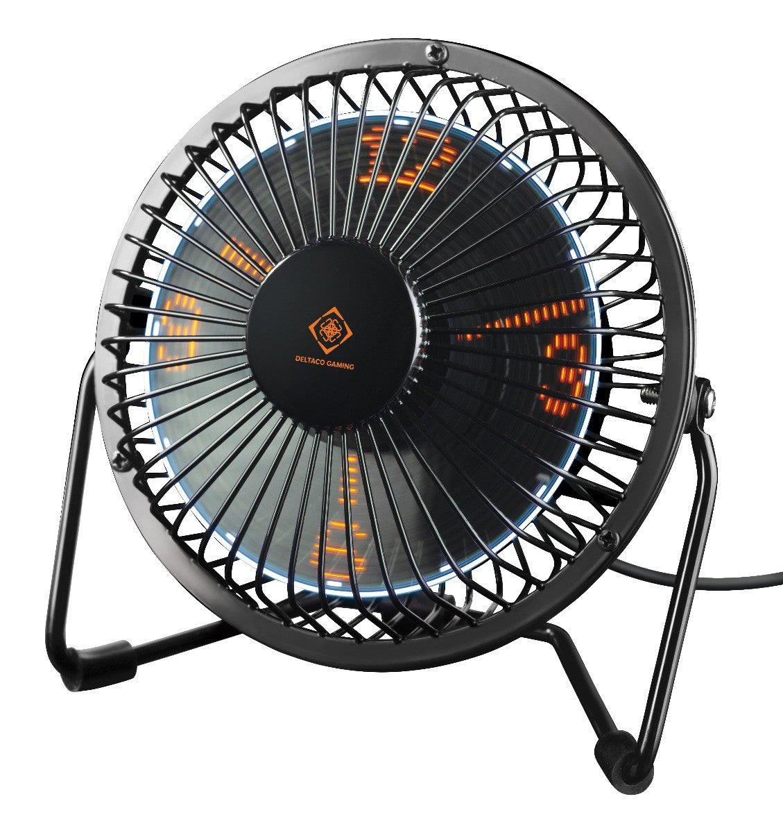 DELTACO GAMING GAM-054 USB-desktopventilator met klok