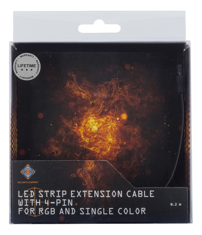 DELTACO GAMING GAM-057 LED Strip Extension Cable - Passive - 4-pin - 20cm