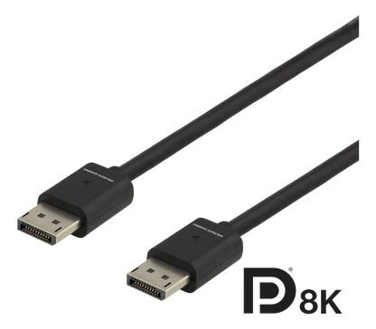 DELTACO GAMING GAM-060, DisplayPort 1.4 kabel, 7680x4320 in 60Hz, DSC 1.2, HBR3 - 2 meter