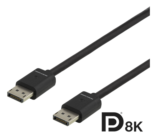 DELTACO GAMING GAM-060, DisplayPort 1.4 kabel, 7680x4320 in 60Hz, DSC 1.2, HBR3 - 2 meter
