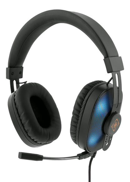 DELTACO GAMING GAM-074, RGB Stereo Gaming Headset with Microphone, 2 m Cable, 50 mm Speaker, Black