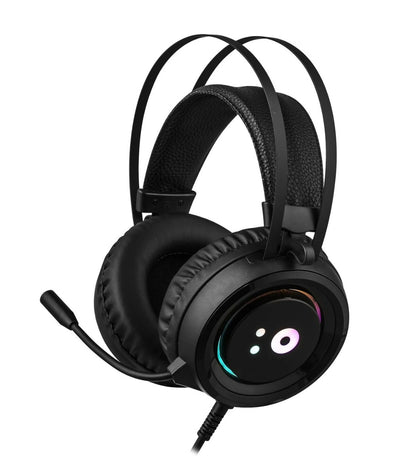 NÖRDIC GAME-N1043 RGB Gaming Headset with Microphone, LED, 1.8 m Wired USB Cable, Black