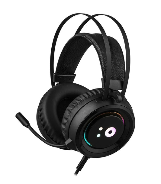 NÖRDIC GAME-N1043 RGB Gaming Headset with Microphone, LED, 1.8 m Wired USB Cable, Black