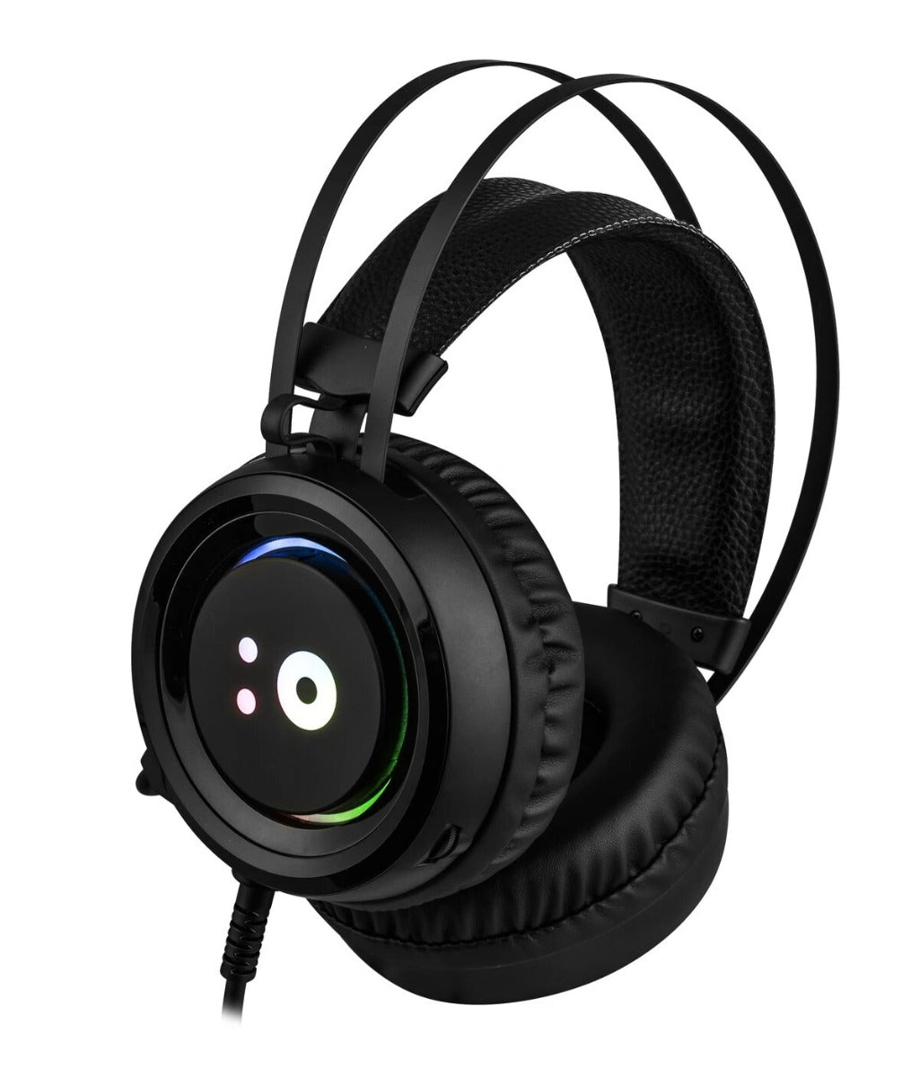 NÖRDIC GAME-N1043 RGB Gaming Headset with Microphone, LED, 1.8 m Wired USB Cable, Black