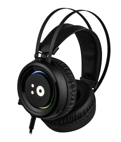 NÖRDIC GAME-N1043 RGB Gaming Headset with Microphone, LED, 1.8 m Wired USB Cable, Black
