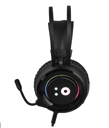 NÖRDIC GAME-N1043 RGB Gaming Headset with Microphone, LED, 1.8 m Wired USB Cable, Black