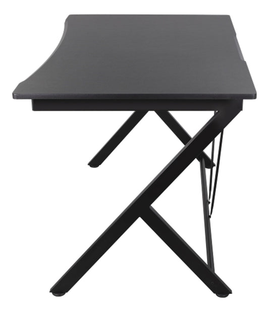 NÖRDIC GAME-N1007 (GAM-055) - Gaming tafel, zwart, MDF-schijf, metalen poten, kabelhanger, zwart
