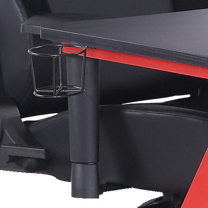 NÖRDIC GAME-N1008 - Gaming tafel, MDF-schijf en metalen poten, rood met zwart