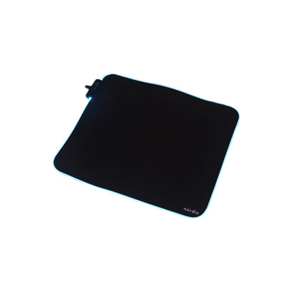 NÖRDIC GAME-N1034 RGB Gaming mouse pad, 320x270x3mm (S), Non-slip base made of natural rubber, Elastane fabric top, Stitched edges, Black