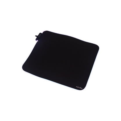 NÖRDIC GAME-N1034 RGB Gaming mouse pad, 320x270x3mm (S), Non-slip base made of natural rubber, Elastane fabric top, Stitched edges, Black