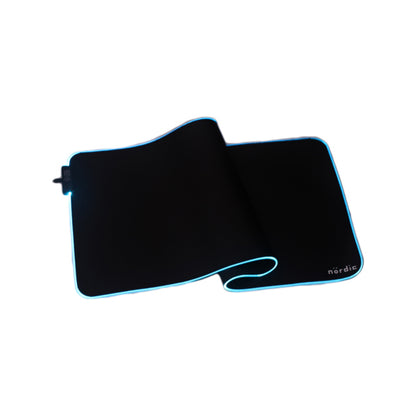 NÖRDIC GAME-N1036 RGB Gaming mouse pad, 900x400x4mm (L), Non-slip base made of natural rubber, Elastane fabric top, Black