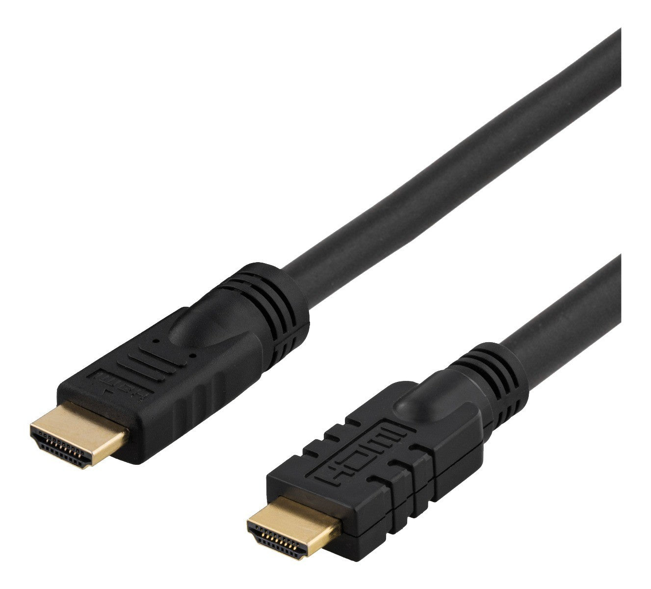 DELTACO HDMI-1100 Active HDMI High Speed ​​with Ethernet cable - Built-in amplification - 4K 30Hz - Gold-plated - 10 meters