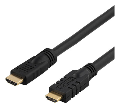 DELTACO HDMI-1100 Active HDMI High Speed ​​with Ethernet cable - Built-in amplification - 4K 30Hz - Gold-plated - 10 meters