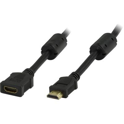 DELTACO HDMI-125, high quality HDMI extension cable with ethernet, 4K, Ultra HDi 30Hz, gold plated, 5m
