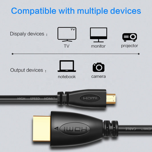 NÖRDIC HDMI-405 HDMI naar mini HDMI kabel - 50 cm - Zwart