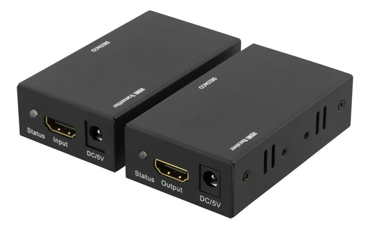 DELTACO HDMI-5002, HDMI via Ethernet-extender, tot 60 m, Full HD, Cat 6, zwart