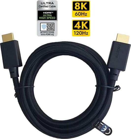 NÖRDIC HDMI 2.1 Ultra High Speed HDMI kabel - Gecertificeerd - 8K60Hz 4K120Hz - 48Gbps - Dynamische HDR eARC