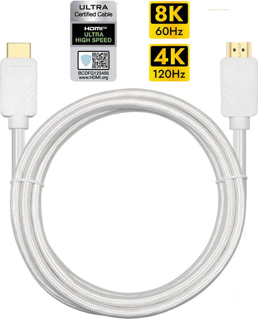 NÖRDIC HDMI 2.1 Ultra High Speed HDMI kabel - Gecertificeerd - 8K60Hz 4K120Hz - 48Gbps - Dynamische HDR eARC
