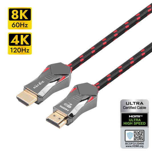 NÖRDIC HDMI-N1015B - Ultra High Speed - HDMI 2.1 - 8K 60Hz - 4K 120Hz - 48Gbps - 1,5m
