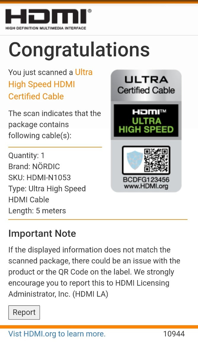NÖRDIC HDMI-N1053 HDMI Ultra High Speed kabel - Gecertificeerd - 8K HDMI 2.1 - 5m - Zwart/Rood