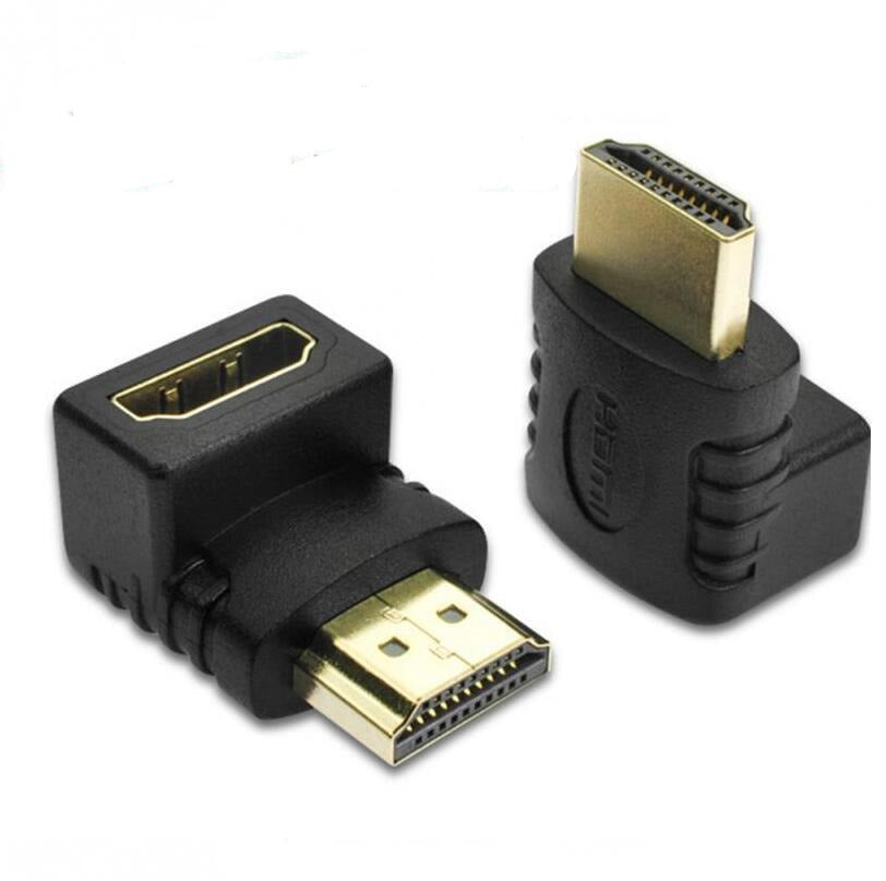 NÖRDIC HDMI-N5011 HDMI naar HDMI haakse adapter - Mannetje naar Vrouwtje - 4K - Zwart