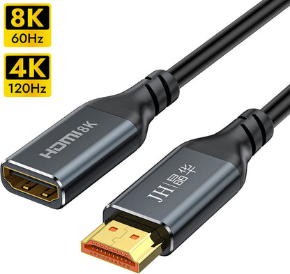 NÖRDIC HDMI-N5024 - HDMI 2.1 verlengkabel - 8K60Hz / 4K120Hz - Mannenlijk naar Vrouwelijk - 20cm