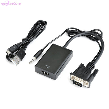 NÖRDIC HDMI-NVGA VGA to HDMI adapter, FullHD 1080p 60Hz, Black