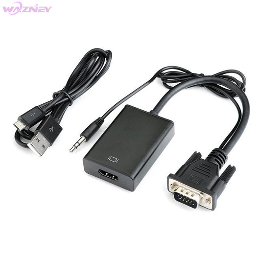 NÖRDIC HDMI-NVGA VGA to HDMI adapter, FullHD 1080p 60Hz, Black