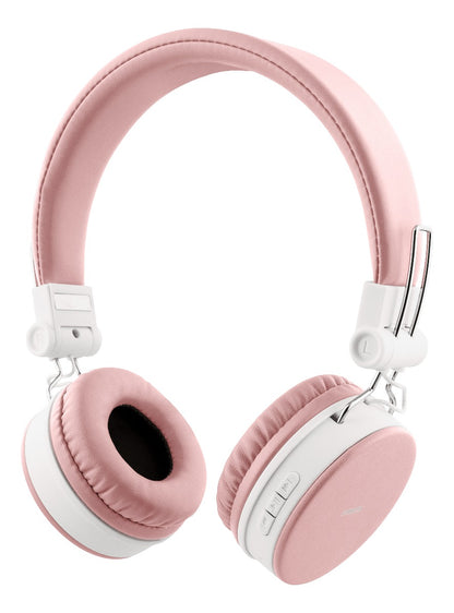 STREETZ HL-BT402 Foldable Wireless On-Ear Headphones with Microphone - Pink
