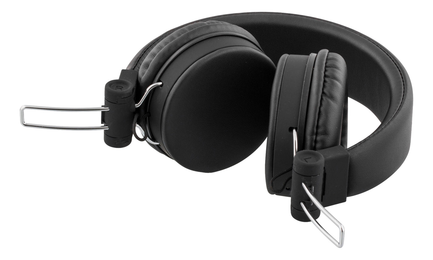 STREETZ HL-W200 Foldable On-ear Headphones with Microphone - Black