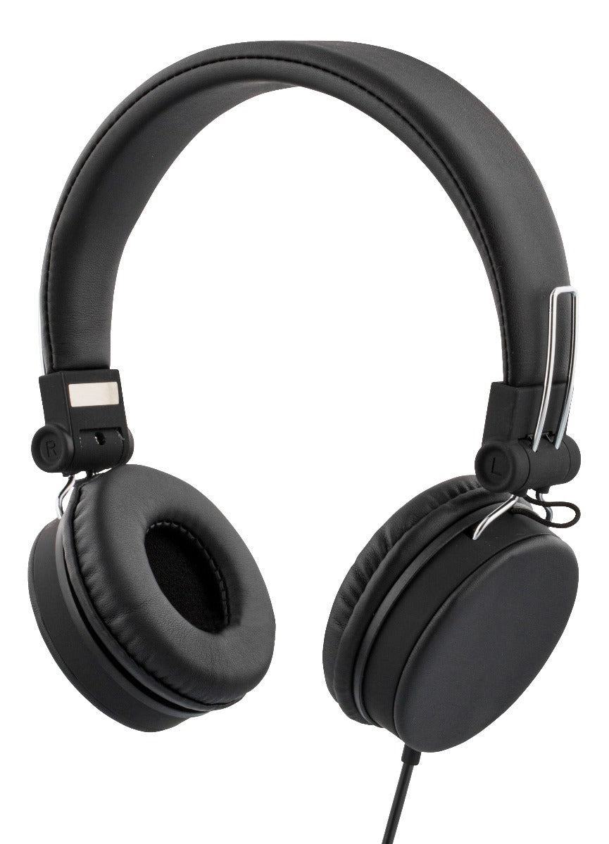 STREETZ HL-W200 Foldable On-ear Headphones with Microphone - Black