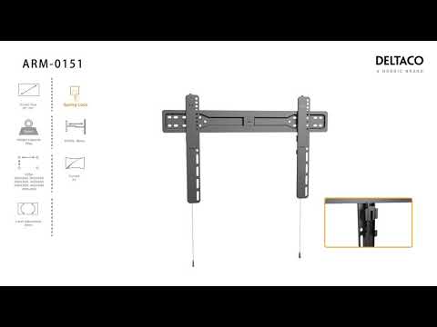 DELTACO OFFICE ARM-0150, Fixed TV bracket with spirit level, 32"-55 inch, max. 35 kg, black