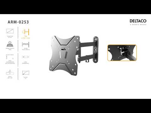DELTACO OFFICE ARM-0253, Tiltable, swivel, TV bracket, foldable, 23"- 42 inch, max. 25 kg, black