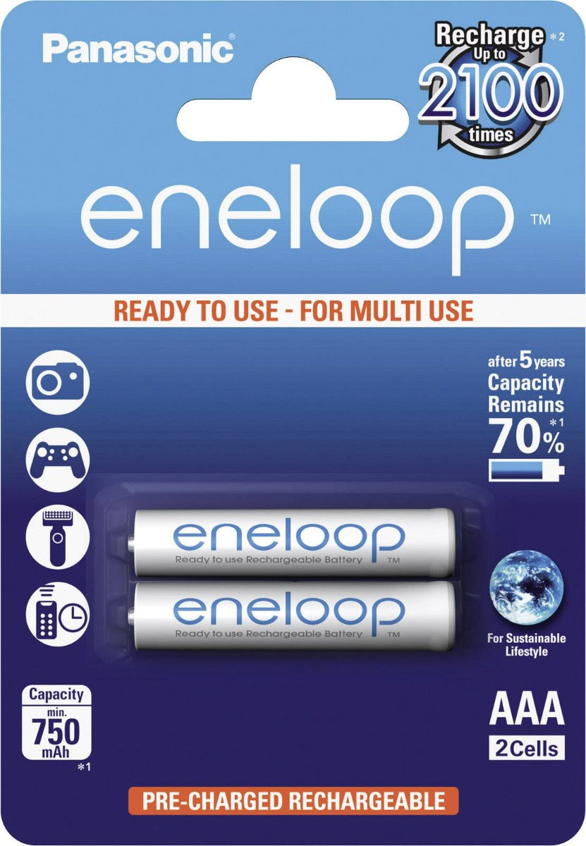 1x2 Panasonic Eneloop Micro AAA 750 mAh