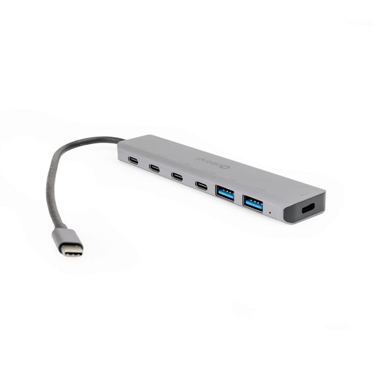 Platinet USB C Hub -	 USB C naar USB-C - USB A naar USB C - USB Hub - Geschikt voor Laptop, PC en Tablet - Grijs